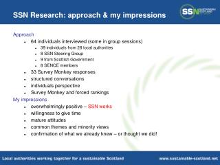 SSN Research: approach &amp; my impressions