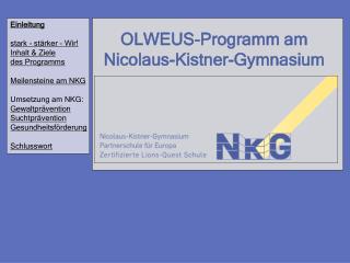 OLWEUS-Programm am Nicolaus-Kistner-Gymnasium