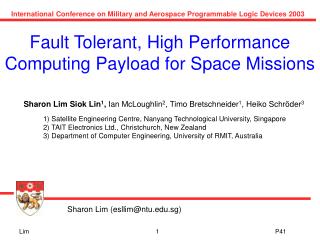 Fault Tolerant, High Performance Computing Payload for Space Missions