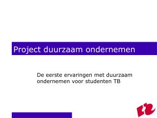 Project duurzaam ondernemen