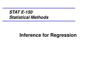 Inference for Regression