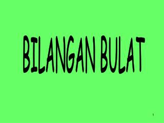 BILANGAN BULAT