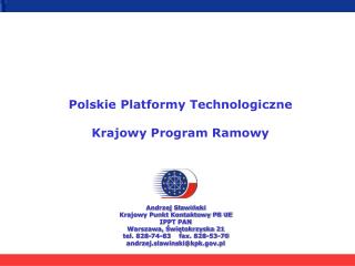 Polskie Platformy Technologiczne Krajowy Program Ramowy