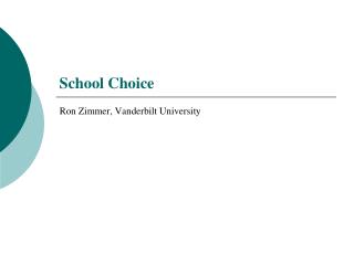 School Choice