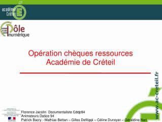 Opération chèques ressources Académie de Créteil