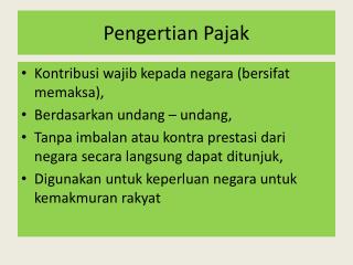 Pengertian Pajak