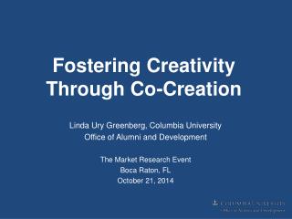 Fostering Creativity Through Co-Creation