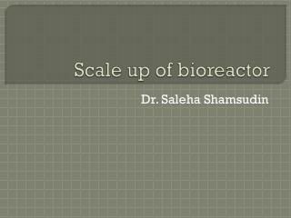 Scale up of bioreactor