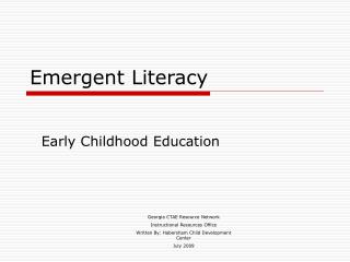 Emergent Literacy