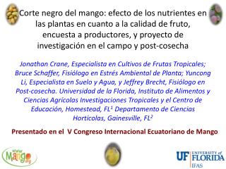 Presentado en el V Congreso Internacional Ecuatoriano de Mango