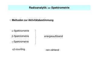Radioanalytik: a- Spektrometrie