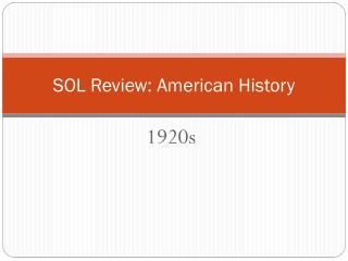 SOL Review: American History