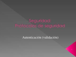 Seguridad: Protocolos de seguridad