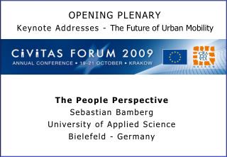 The People Perspective Sebastian Bamberg University of Applied Science Bielefeld - Germany