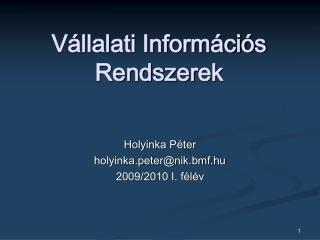 Vállalati Információs Rendszerek