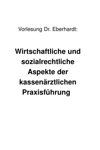 Vorlesung Dr. Eberhardt: