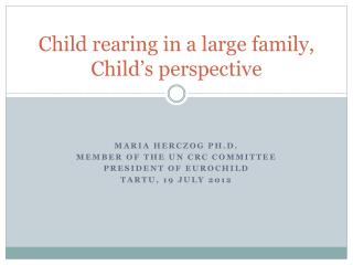 Child rearing in a large family, Child’s perspective