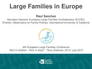 Large Families in Europe