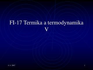 FI- 17 Termika a termodynamika V