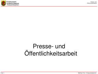 Presse- und Öffentlichkeitsarbeit