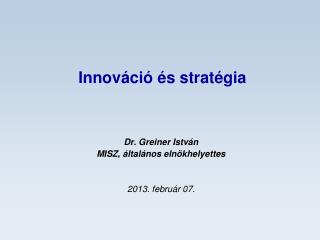 Innováció és stratégia
