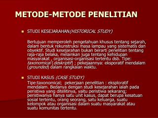 METODE-METODE PENELITIAN