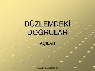 DÜZLEMDEKİ DOĞRULAR