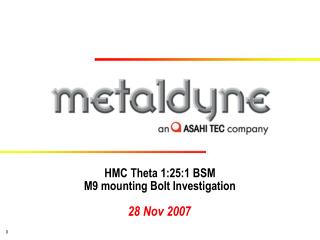 HMC Theta 1:25:1 BSM M9 mounting Bolt Investigation