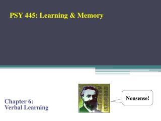 Chapter 6: Verbal Learning