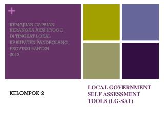 LOCAL GOVERNMENT SELF ASSESSMENT TOOLS (LG-SAT)