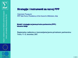 Strategije i instrumenti za razvoj PPP Gabriele Pasquini