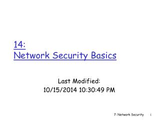 14: Network Security Basics
