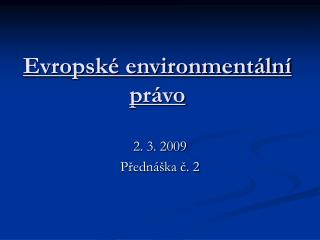 Evropské environmentální právo