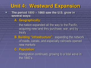 Unit 4: Westward Expansion