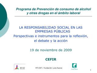 Programa de Prevención de consumo de alcohol y otras drogas en el ámbito laboral