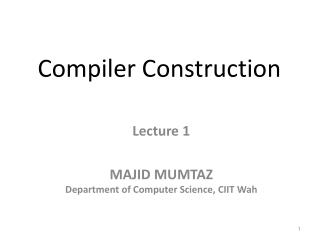 Compiler Construction