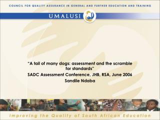 “A tail of many dogs: assessment and the scramble for standards”