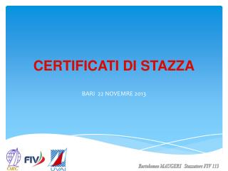 CERTIFICATI DI STAZZA