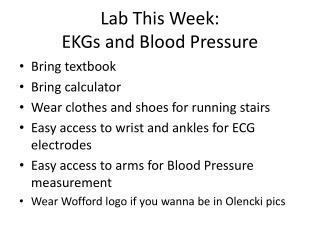 Lab This Week: EKGs and Blood Pressure