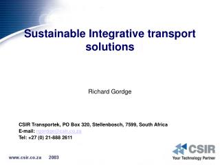 Sustainable Integrative transport solutions