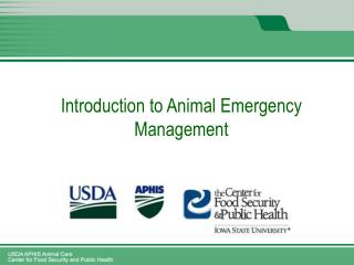 Introduction to Animal Emergency Management