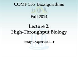 Lecture 2: High-Throughput Biology