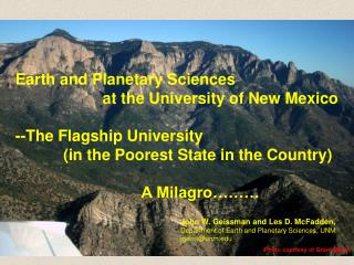 Earth and Planetary Sciences at the University of New Mexico