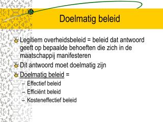 Doelmatig beleid