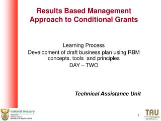 Results Based Management Approach to Conditional Grants