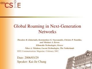 Global Roaming in Next-Generation Networks