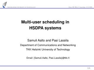 Multi-user scheduling in HSDPA systems