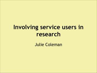 Involving service users in research