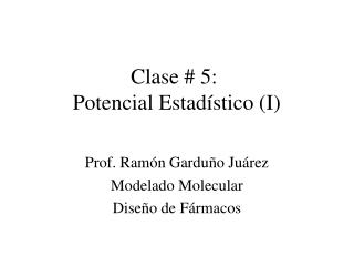 Clase # 5: Potencial Estadístico (I)