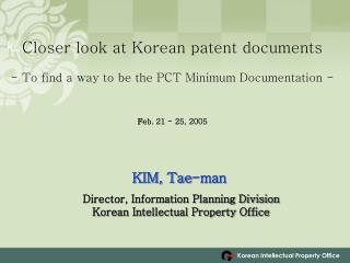 Closer look at Korean patent documents - To find a way to be the PCT Minimum Documentation -